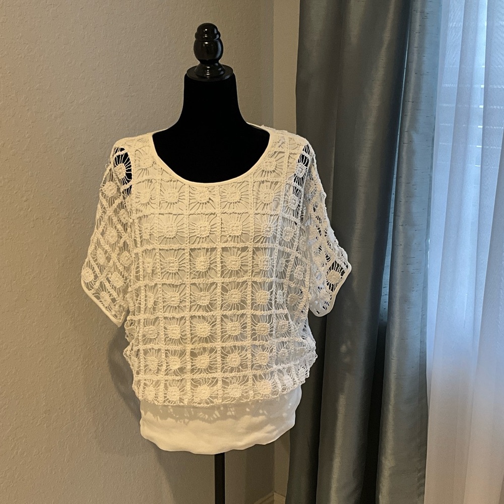 Chico's White Crochet Women's Blouse